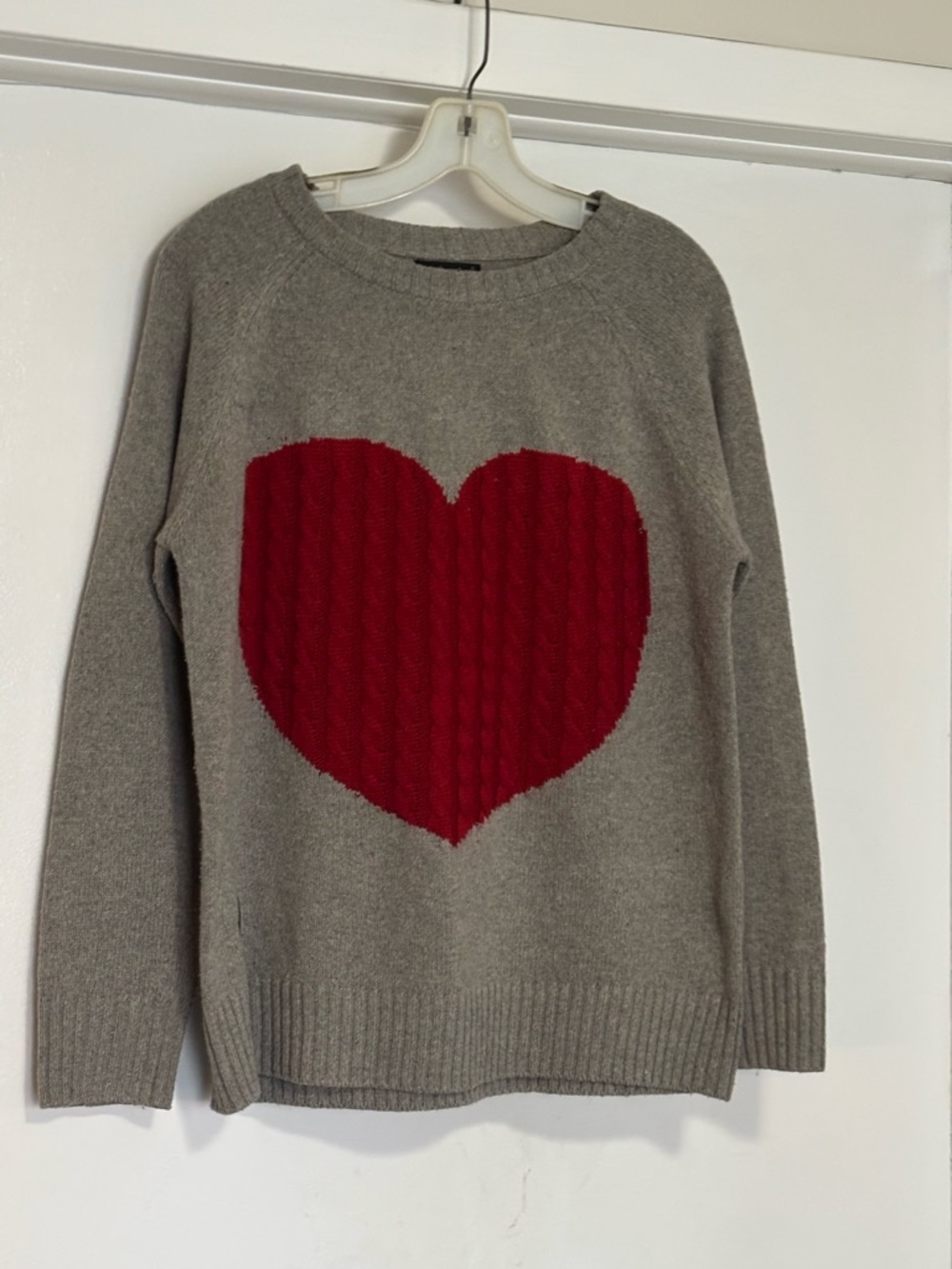 Simply Southern Gray Sweater with Red Heart Accent